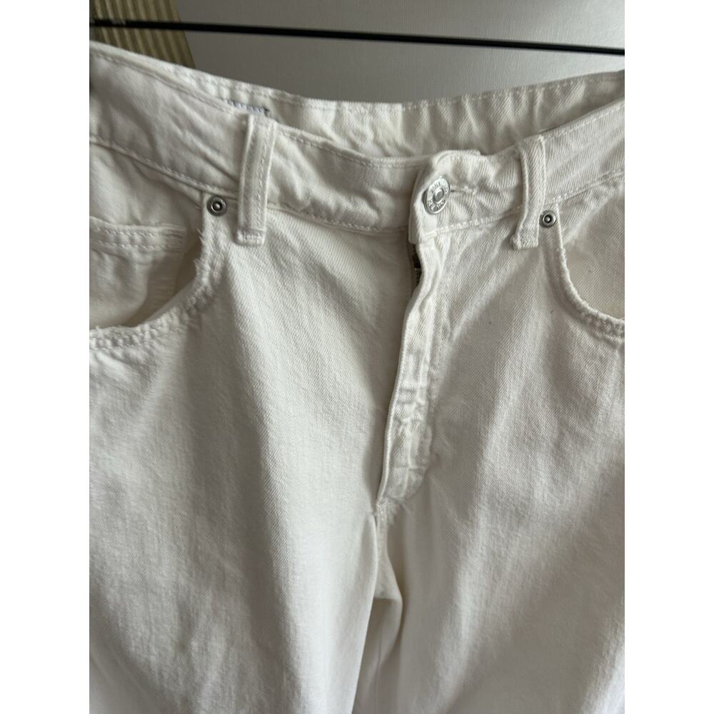 ZARA Barrel Jeans White Wide Leg Size 6 Baggy Boho - Picture 2 of 10